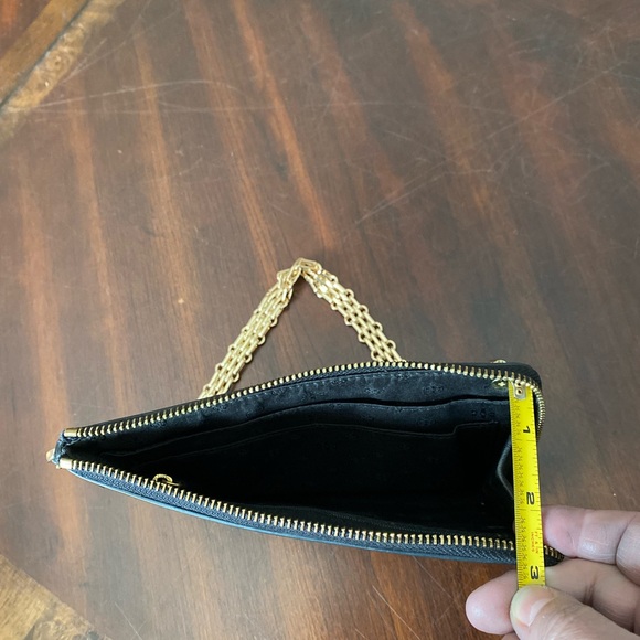 Tory Burch Black Leather Wristlet with Gold Chain - Picture 10 of 10